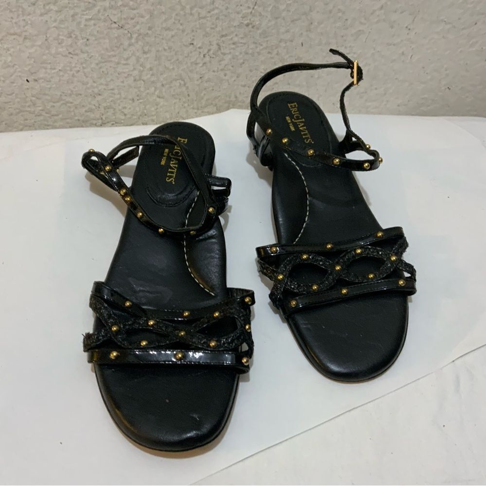 Eric Javits  black  Sandals Ladies studded size  8 Shoes